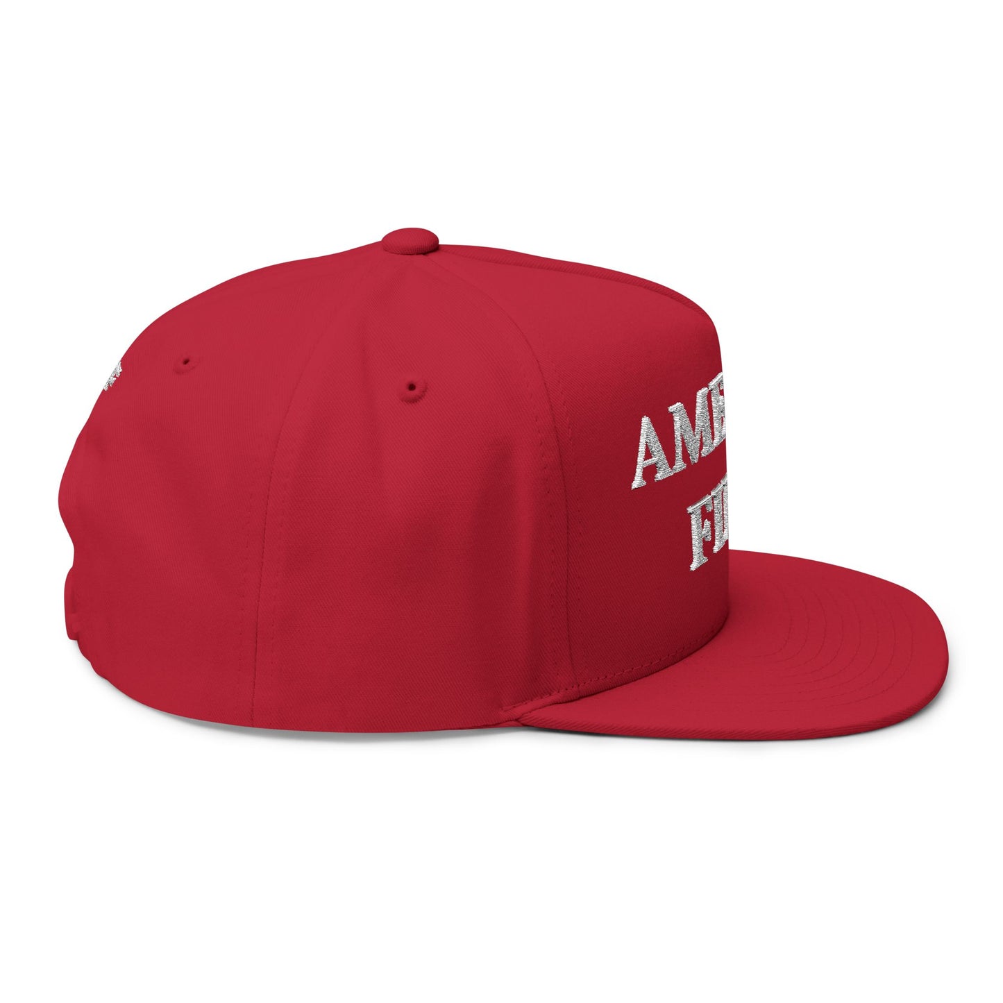 America First Embroidered Flat Bill Cap