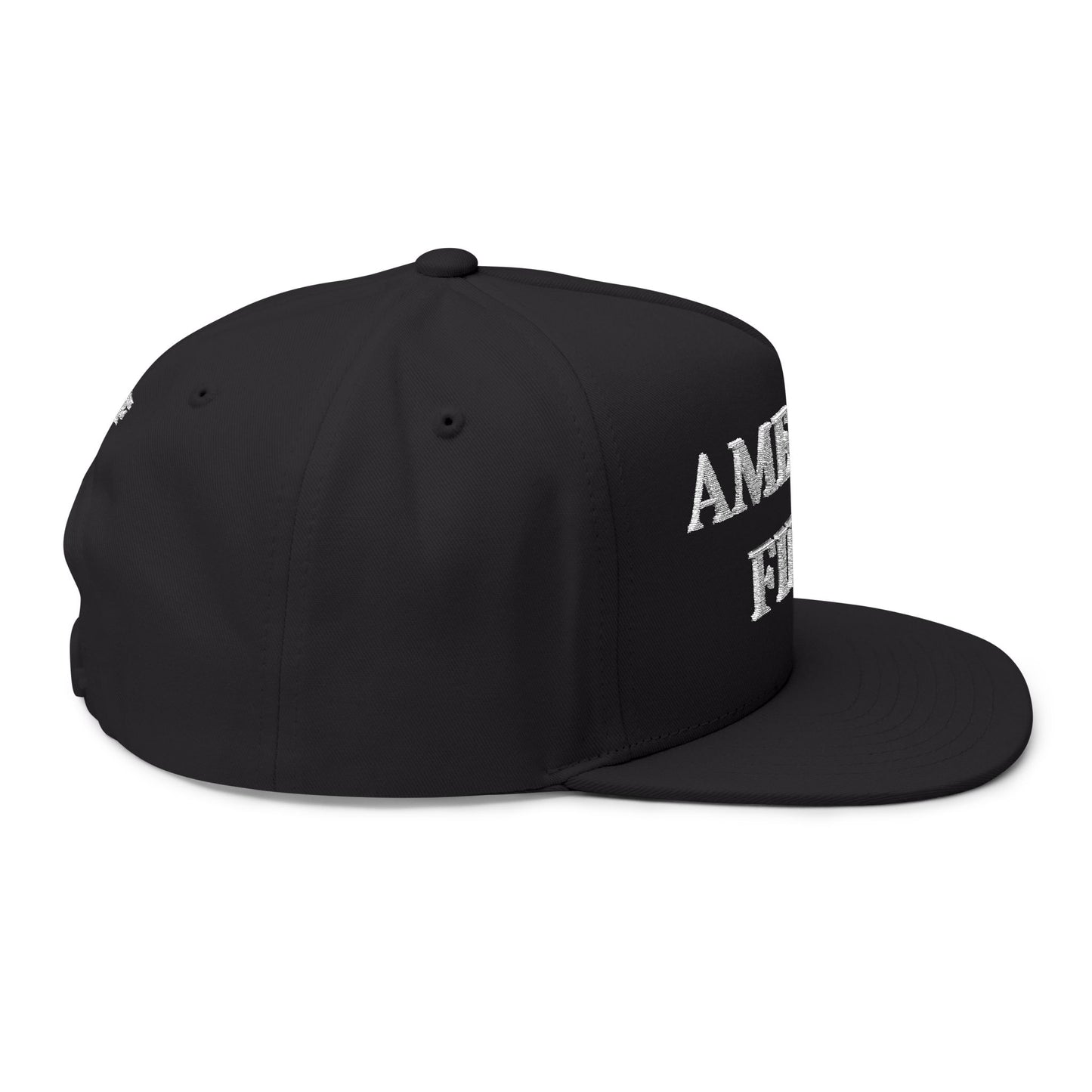 America First Embroidered Flat Bill Cap
