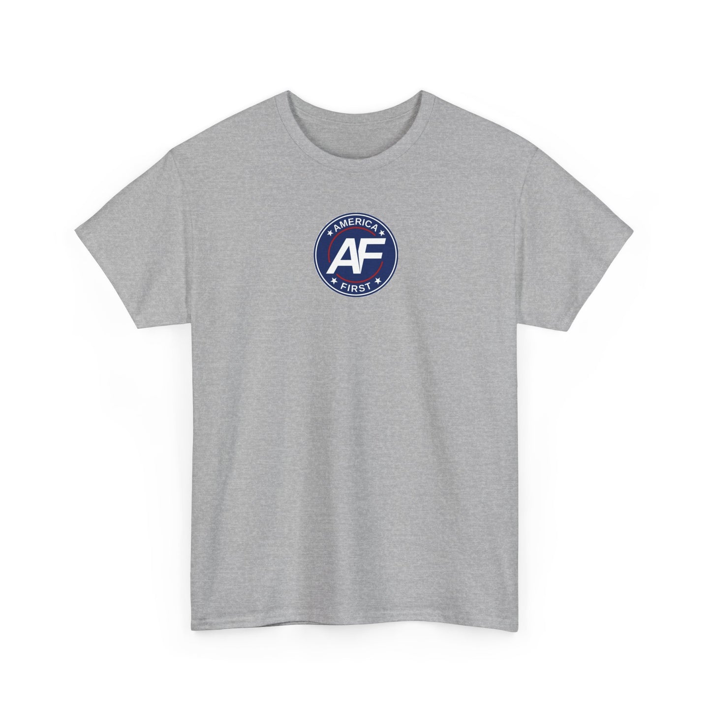 Graphic Tee — "America First / Christ Is King" Chest Logo