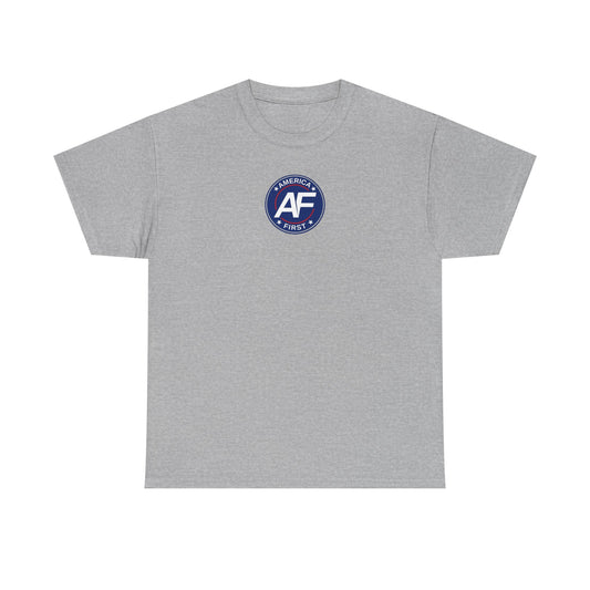 Graphic Tee — "America First / Christ Is King" Chest Logo