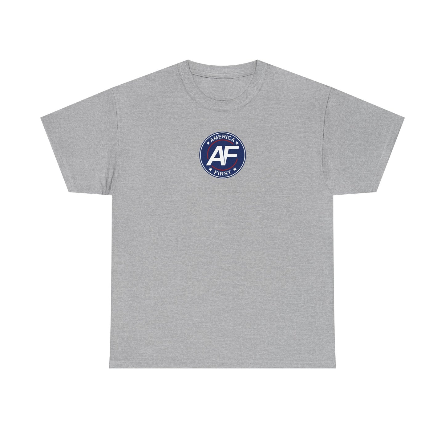 Graphic Tee — "America First / Christ Is King" Chest Logo